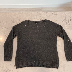Women’s glitter party sweater Size XL, charcoal gray